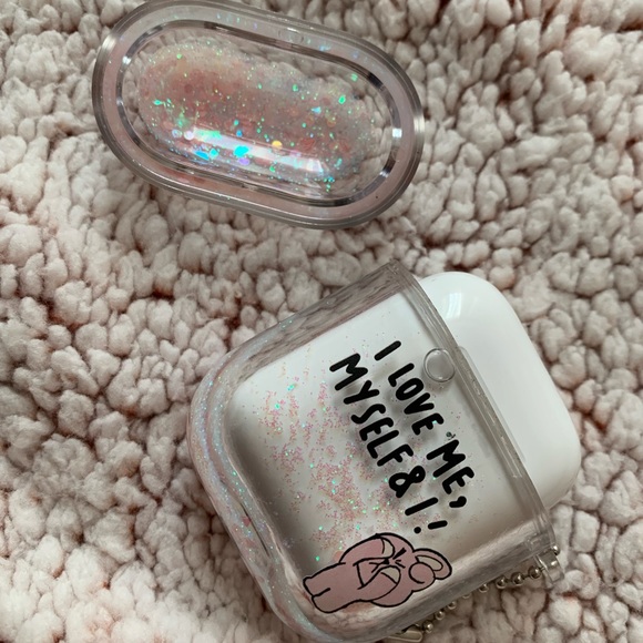 Bt21 Cooky liquid glitter hard case Airpods Gen 1/Gen 2 - Picture 6 of 11